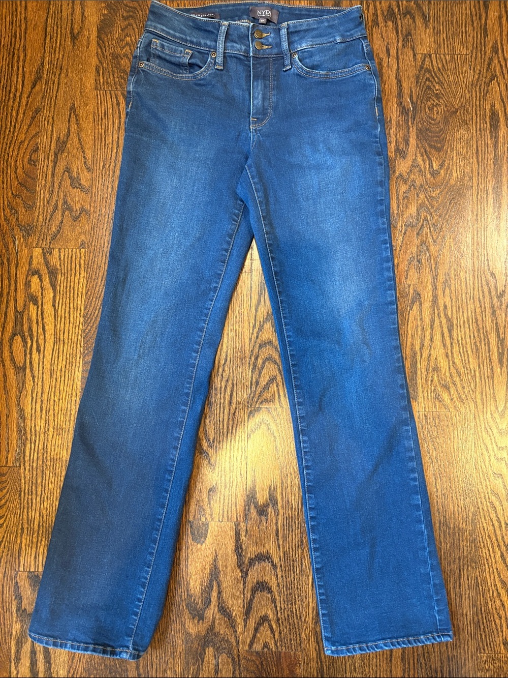 NYDJ Women's Medium Blue Straight Leg Jeans 0P like new